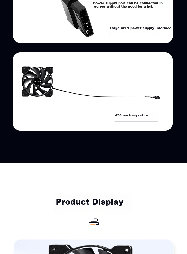 JPLAYER Ziyi Co-Branded Prism X Computer Case Fan, 12cm White, ARGB Synchronized Light, Noise Reduction Fan, JPS-235 9