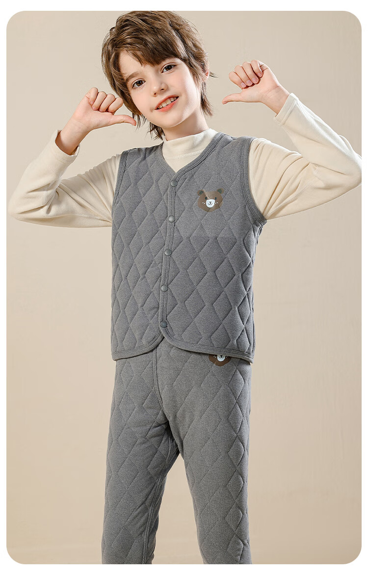 Urban Beauty Kids Vest Boys and Girls Autumn Winter Cotton-Padded Thickened Warm School Uniform Vest 140 4
