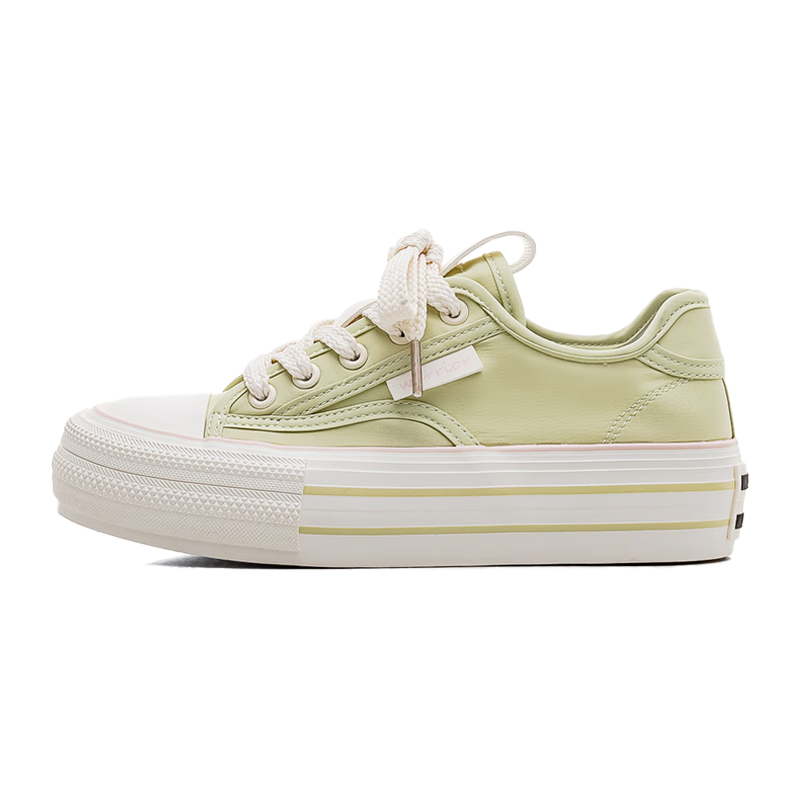 Huili Official Women's Canvas Shoes, Flat Comfortable Classic Sneakers, Casual Shoes WXYH726T, Light Green, Size 40