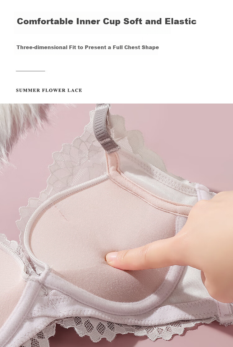 Moonbadi Women's Bra Set for Small Breasts, Push-Up, Wireless, Lift, Sexy Lace, Side Support, And Breast Reductio 7