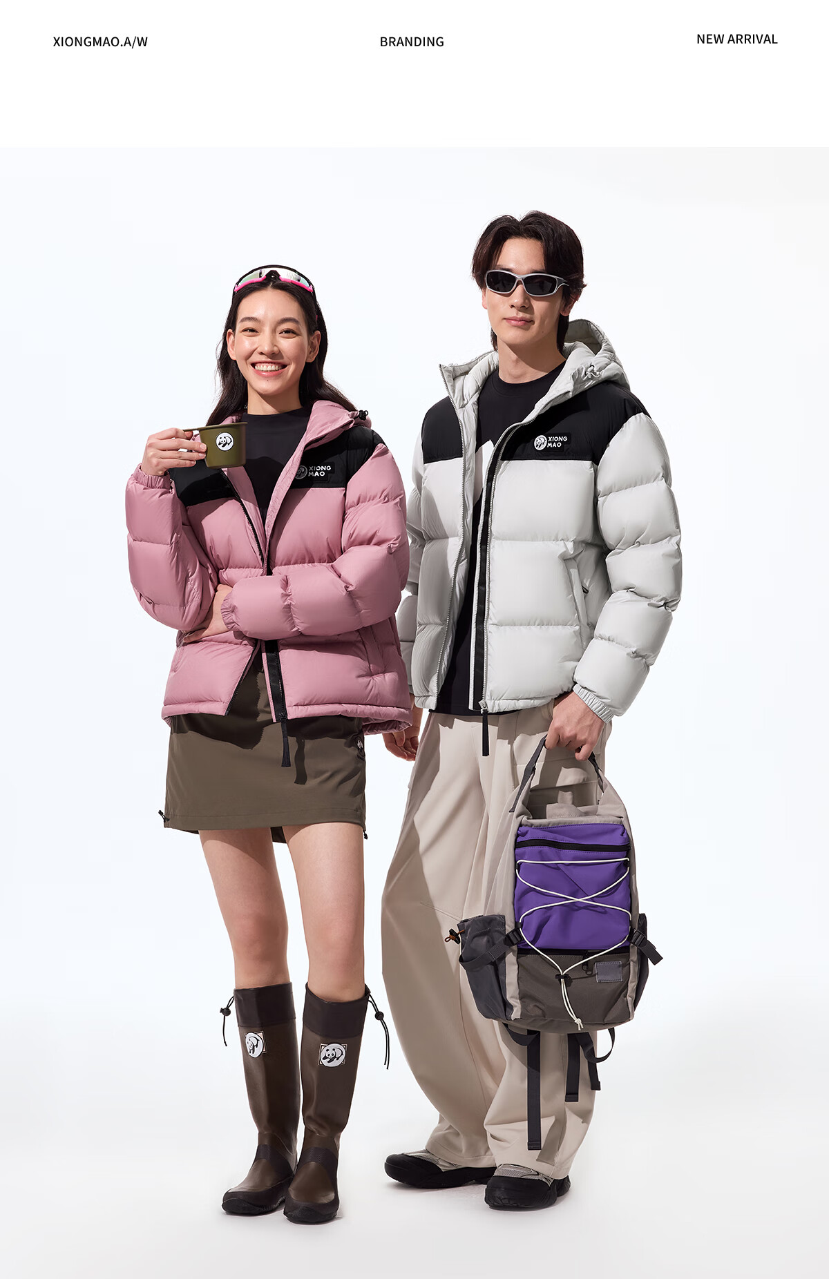 Panda Zhang Yuxi Style "Bubble" Down Jacket Unisex Autumn Winter Thickened Warm Hooded Puffer Coat 144Y5 20
