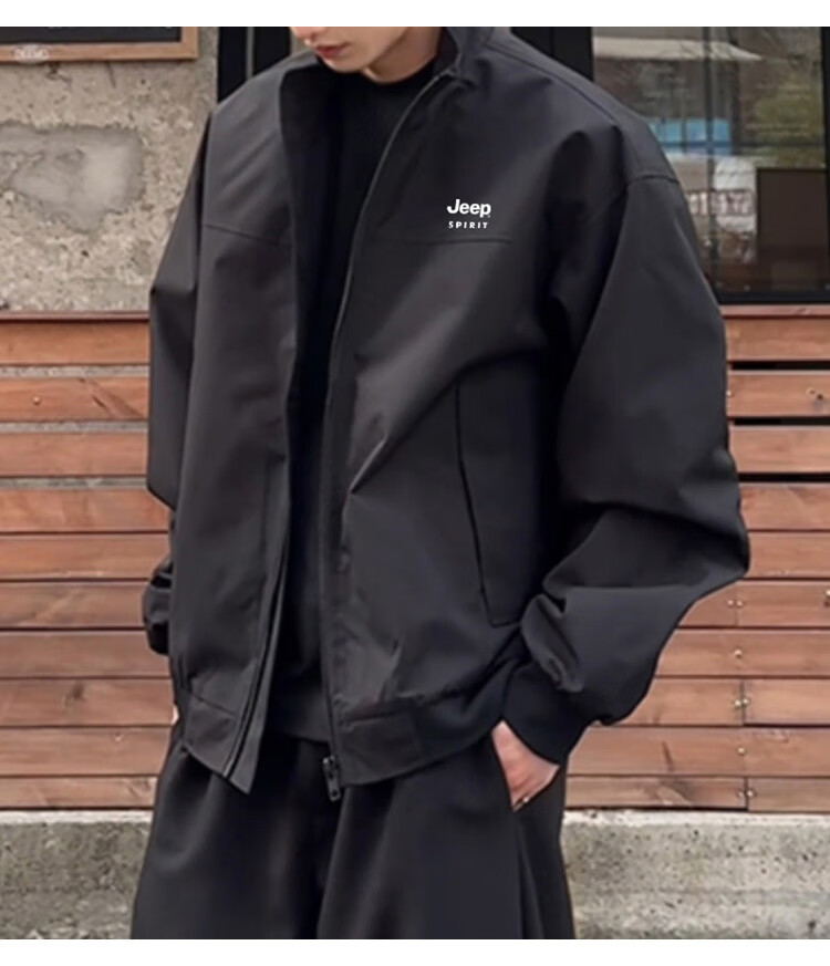 JEEP SPIRIT Men's Outdoor Jacket Men's Flight Jacket Autumn Winter Workwear Casual Trendy Sports Windbreaker 2