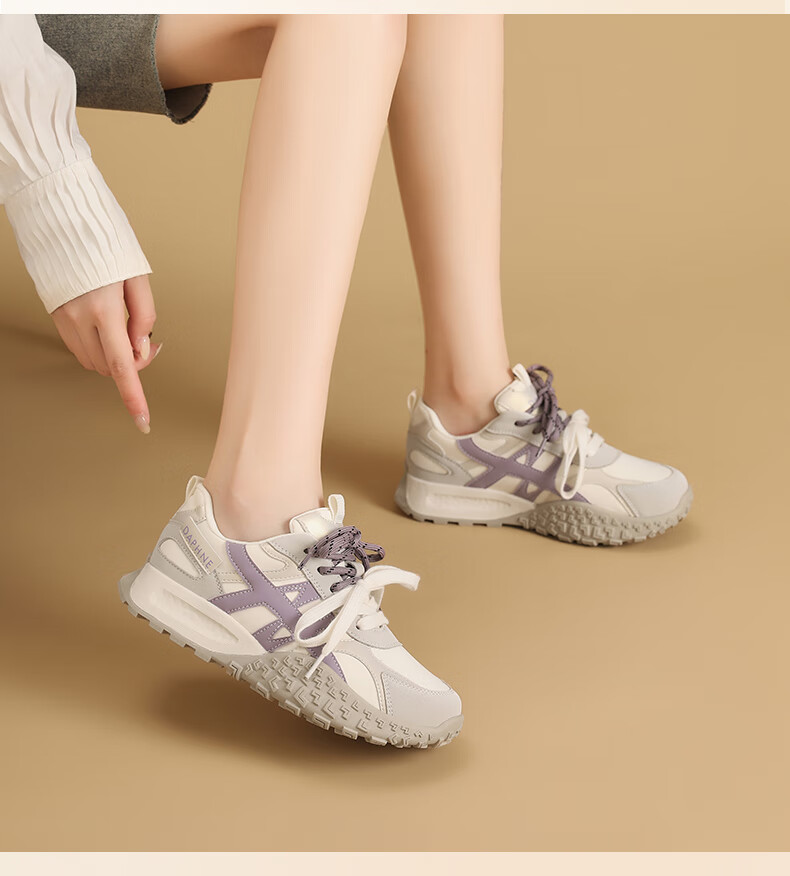 DAPHNE Women's Height Increasing Shoes 2026 New Spring Fashion Casual Thick Sole Breathable Sports Training Shoes 8