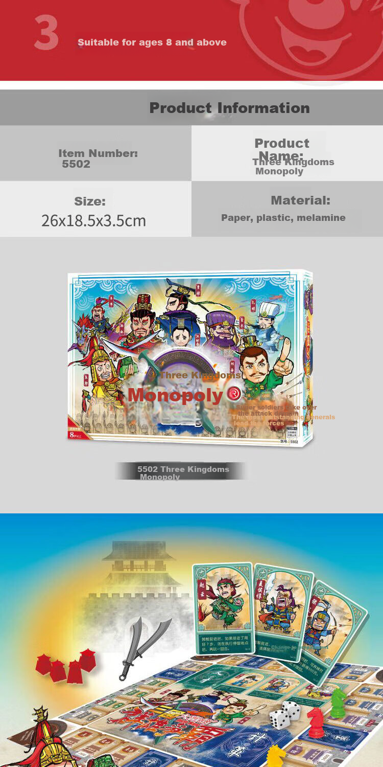 Dafuweng Copper Medal Three Kingdoms Game Board with Five Rulers, Beautiful Props for Multiplayer Family Gathering Board Game 5502 2