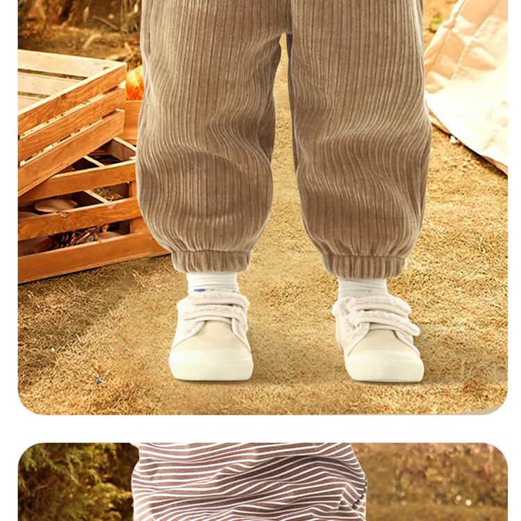 BOBDOG Kids Pants Autumn Winter Thin Fleece Lined Casual Boys Long Pants Versatile Outerwear Sweatpants for Older Children 18