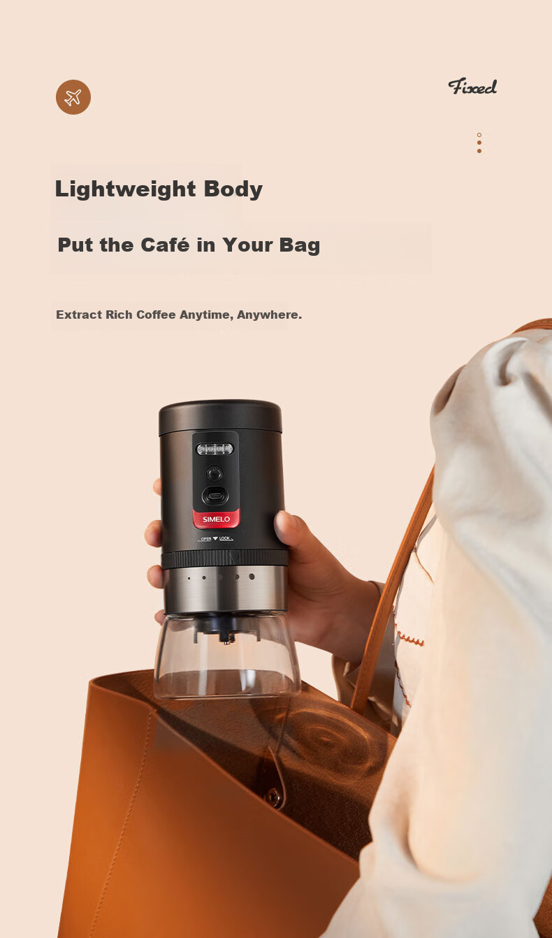 SIMELO Electric Coffee Grinder, Home Use Coffee Bean Grinder, Portable Hand-Cranked Coffee Machine, Mid-Autumn Festival Gift 14