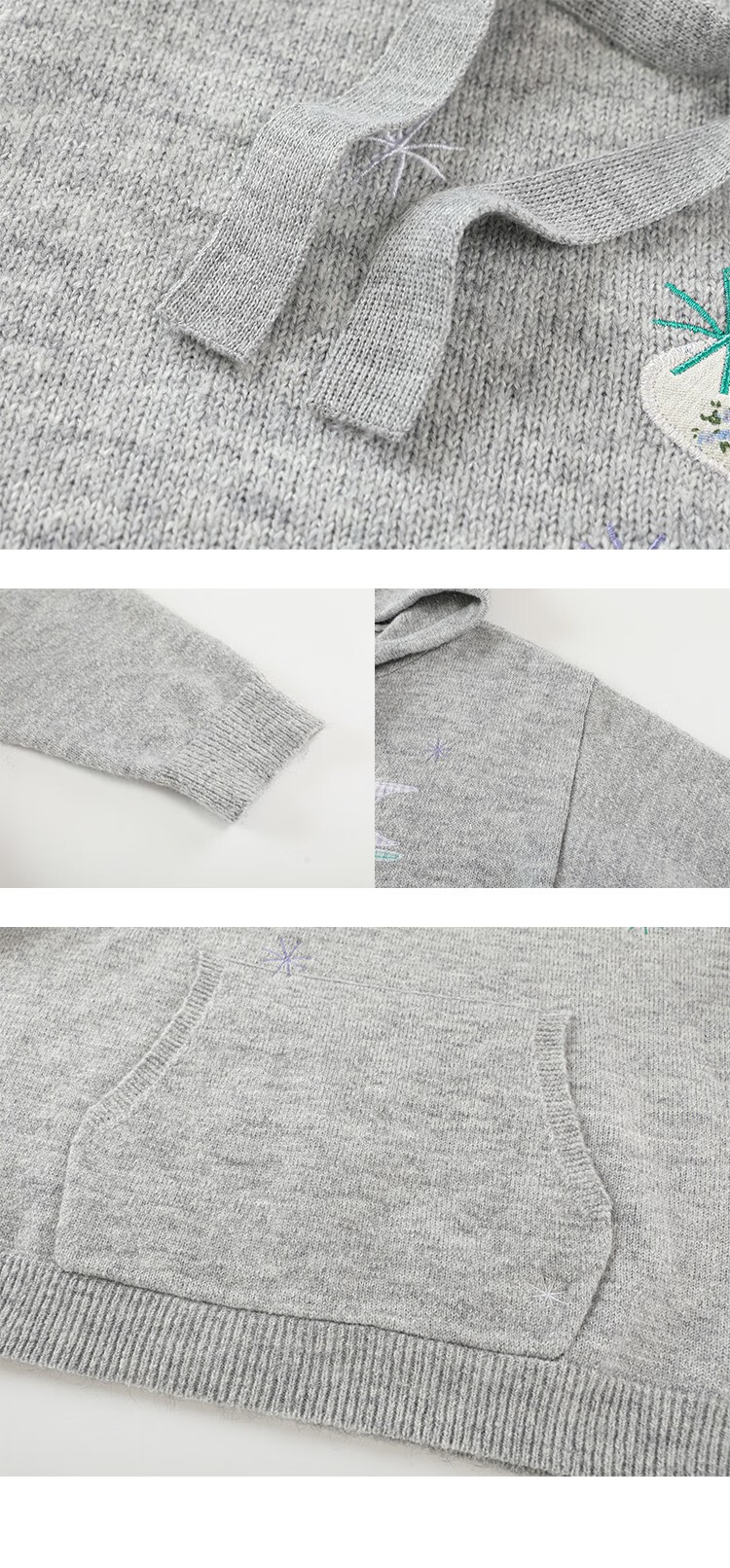 CryingCenter Patchwork Star 3C Hooded Sweater Unisex Heather Gray L 9