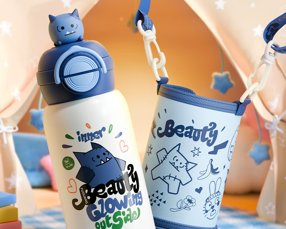Fuguang Children's Student Insulated Bottle 316L Straw Cup Large Capacity Water Bottle for Boys and Girls 580ml 3