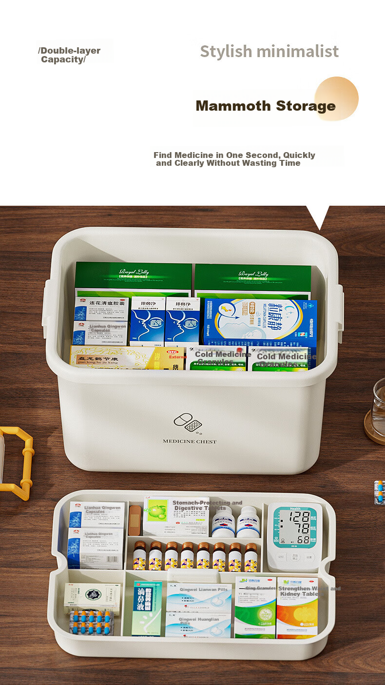 Baizi Multi-Layer Large Capacity Household Medical Box for Babies And Children, Emergency Medicine Storage Box for Dormitory 6