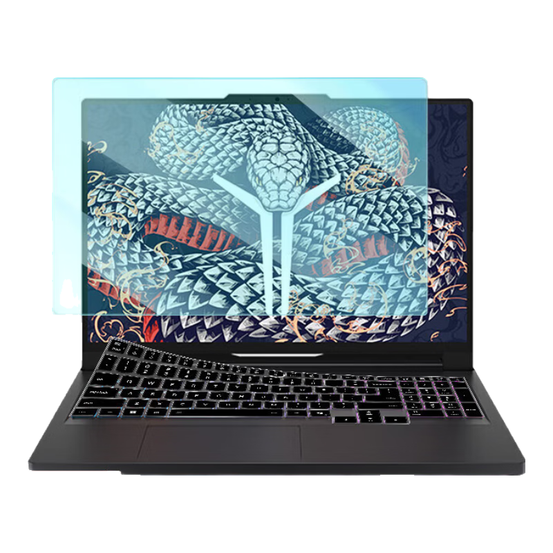 Jiasu Lenovo Legion Y9000P/R9000P 2026/25 Premium Edition Black Keyboard Film, Anti-Blue Light Tempered Glass Film, 16-Inch Laptop Tempered Glass Screen Protector Set