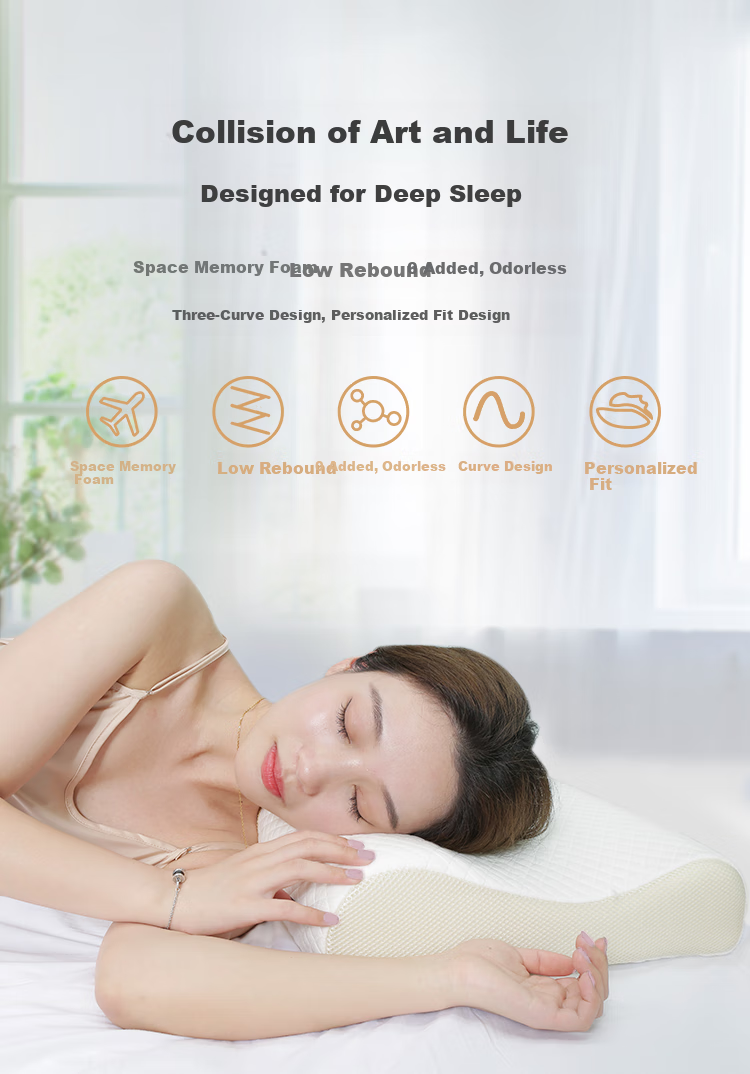 Aeromax Memory Foam Pillow, Cervical Low Rebound Pillow Core, Neck Pillow for Home Use, Adult Sleeping Pillow, Dormitory Wave Pillow 2