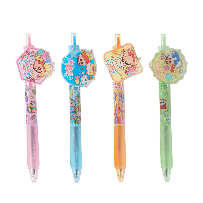 Joytop Crayon Shin-chan Officially Licensed 0.5mm Cute Gel Pen High-Quality Stationery Smooth Writing 4-Pack