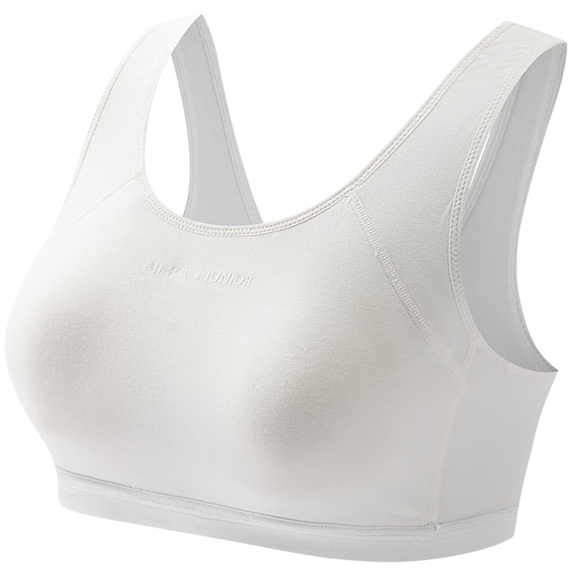 AIMER JUNIOR Milk Skin® Bra for Older Girls, Developmental Underwear, Second Stage Short Vest, All Seasons Style, White, Size 160