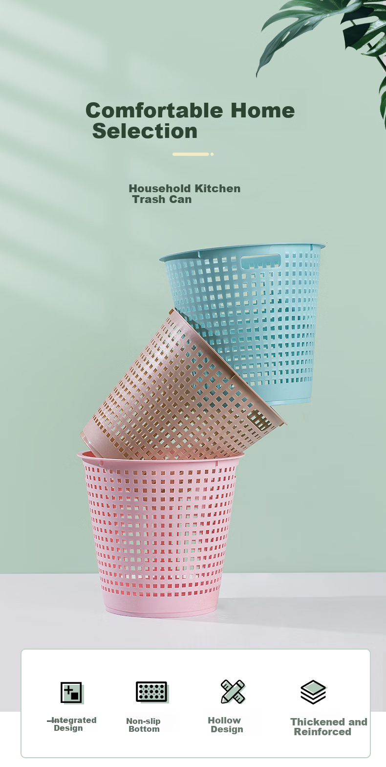 CHAHUA Trash Can, 7L Bathroom Wastebasket, Kitchen Garbage Bin, Living Room Uncovered Portable Garbage Basket 1