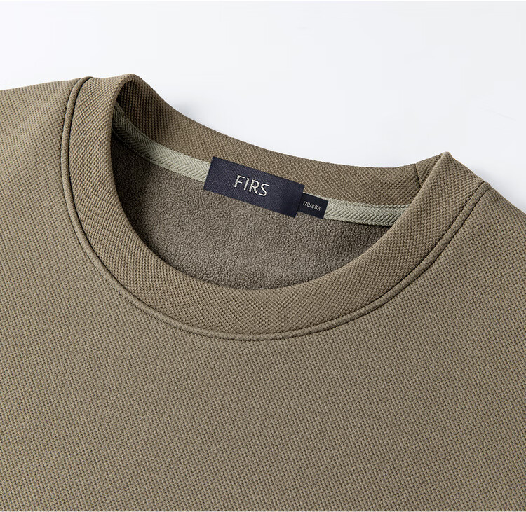 FIRS Fleece-Lined Thickened Men's Sweatshirt Autumn Winter Warm Skin-Friendly Business Casual Solid Color Crew Neck Top 1