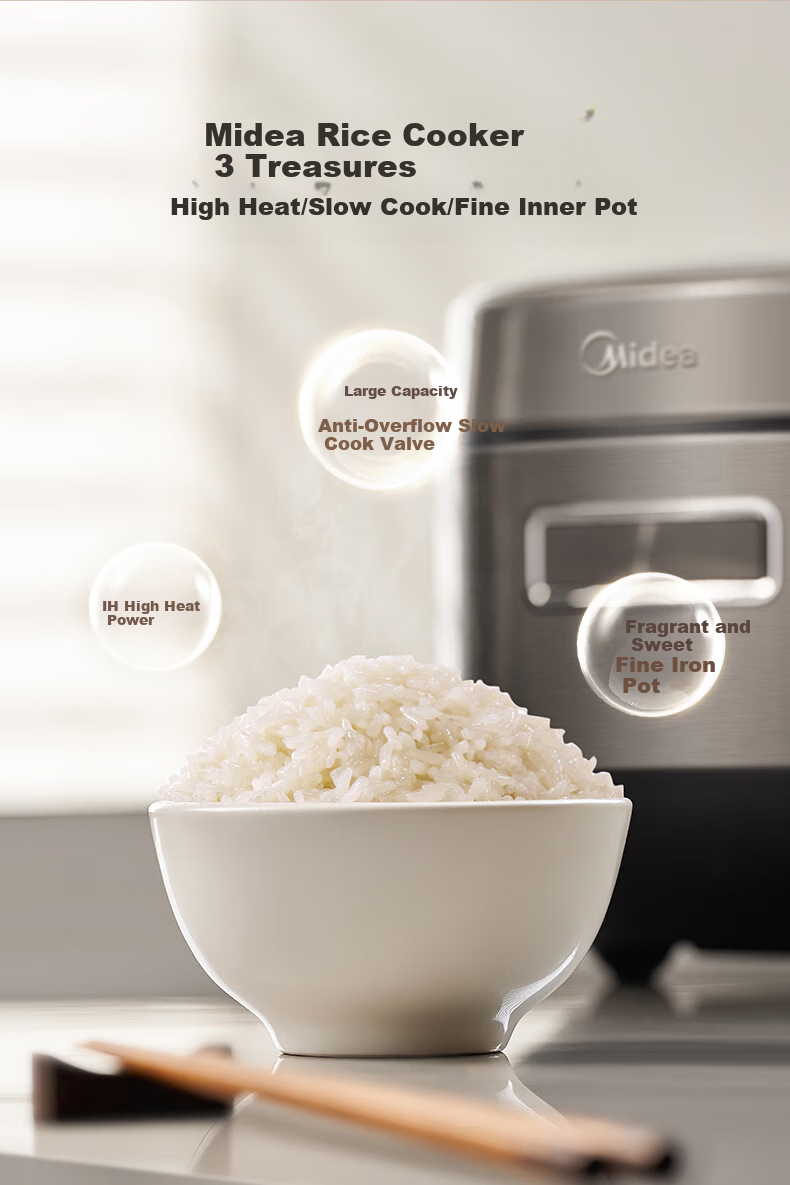 Midea Electric Rice Cooker Household High Power IH Induction Cooker Heating 4L Rice Cooker for 3-4-5-8 People Petal Series Same Model in Store MB-CFB4097H 3