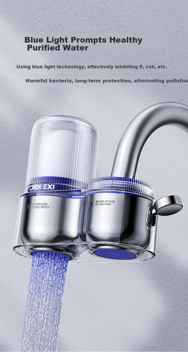 Dexi German Water Purifier Faucet Tap Water Filter Household Direct Drinking Pre-Filter Kitchen Dedicated Water Purifier One Machine Six Cartridges | White [German Water Purification Expert] 7