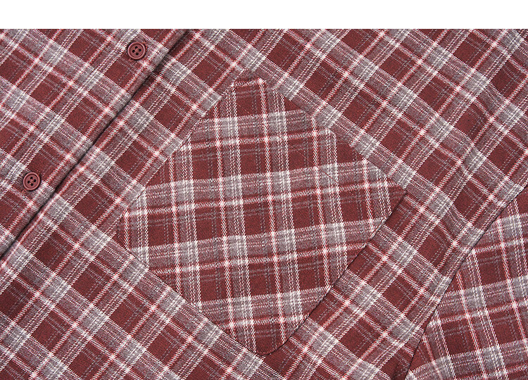 Demana [Geometric Aesthetics] Winter Intelligent Commuter Plaid Lapel Shirt with Patch Pocket Loose Long Sleeve Blouse for Women 3