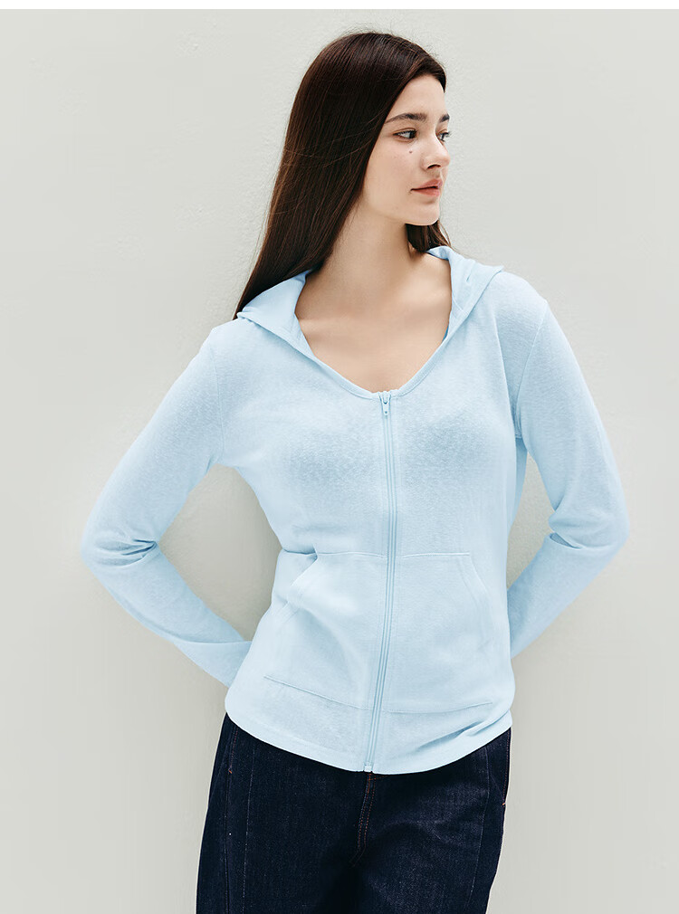 Semir Women's Autumn Textured Slim-Fit Hooded Jacket, 2025 Ins Trendy Clever Style Elegant Coat, 10A525108003 7