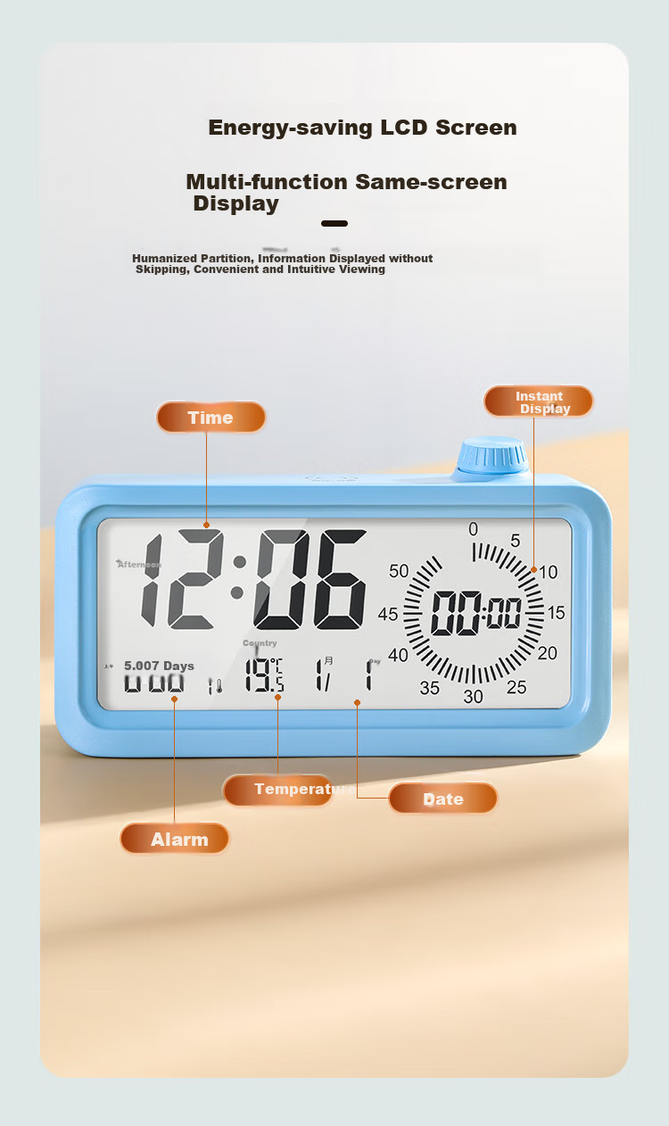 Compas Electronic Student Alarm Clock, Visual Timer, Children's Countdown Time Management Tool, Essential for Back-To And Graduation Seasons, 2318 Pink Rechargeable Model for School Seaso 7