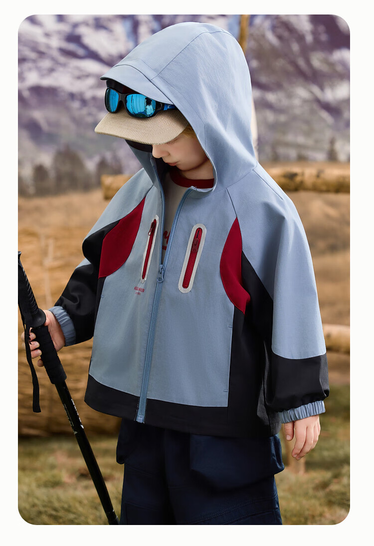 ASK JUNIOR Level 4 Waterproof Children's Jacket Spring 2026 Outdoor Sports Hiking Boys' Jacket Blue Size 100 2