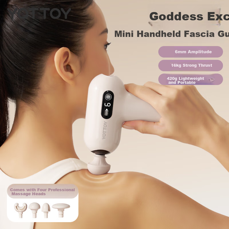 Yottoy Fascia Gun for Women, Multifunctional Muscle Massage Gun, Professional Fitness Mini Neck Massager for Wome