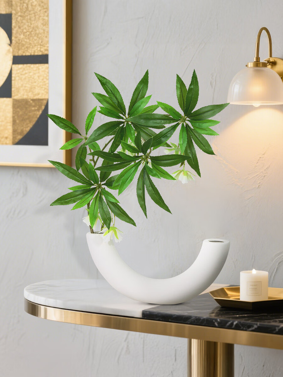 Qiju Yaji Artificial Green Plant Water Stone Banyan Entrance Hall Homestay Tea Room INS Style Decorative Indoor Landscape Ornament with Vase 20351 1