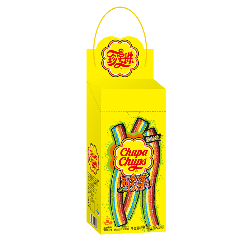 珍宝珠酸条橡皮啫喱软糖【32支】盒装336g 休闲零食 儿童糖果趣味节日