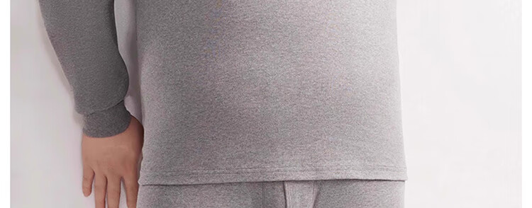 Me feeling Men's Plus Size Cotton Thermal Underwear Set Loose Thin Cotton Sweater Autumn Winter 9