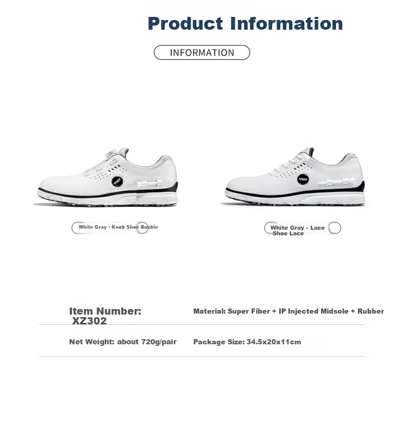 PGM Golf Shoes for Men, Comfortable Shock-Absorbing Sports Sneakers with Rotary Buckle Straps, Waterproof And Non-Slip, Size 42 7