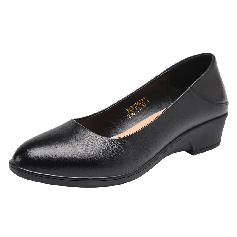 Red Dragonfly Women's Leather Breathable Commuter Slip-On Lightweight Soft Sole Casual Shoes WLB354221 Black Size 36