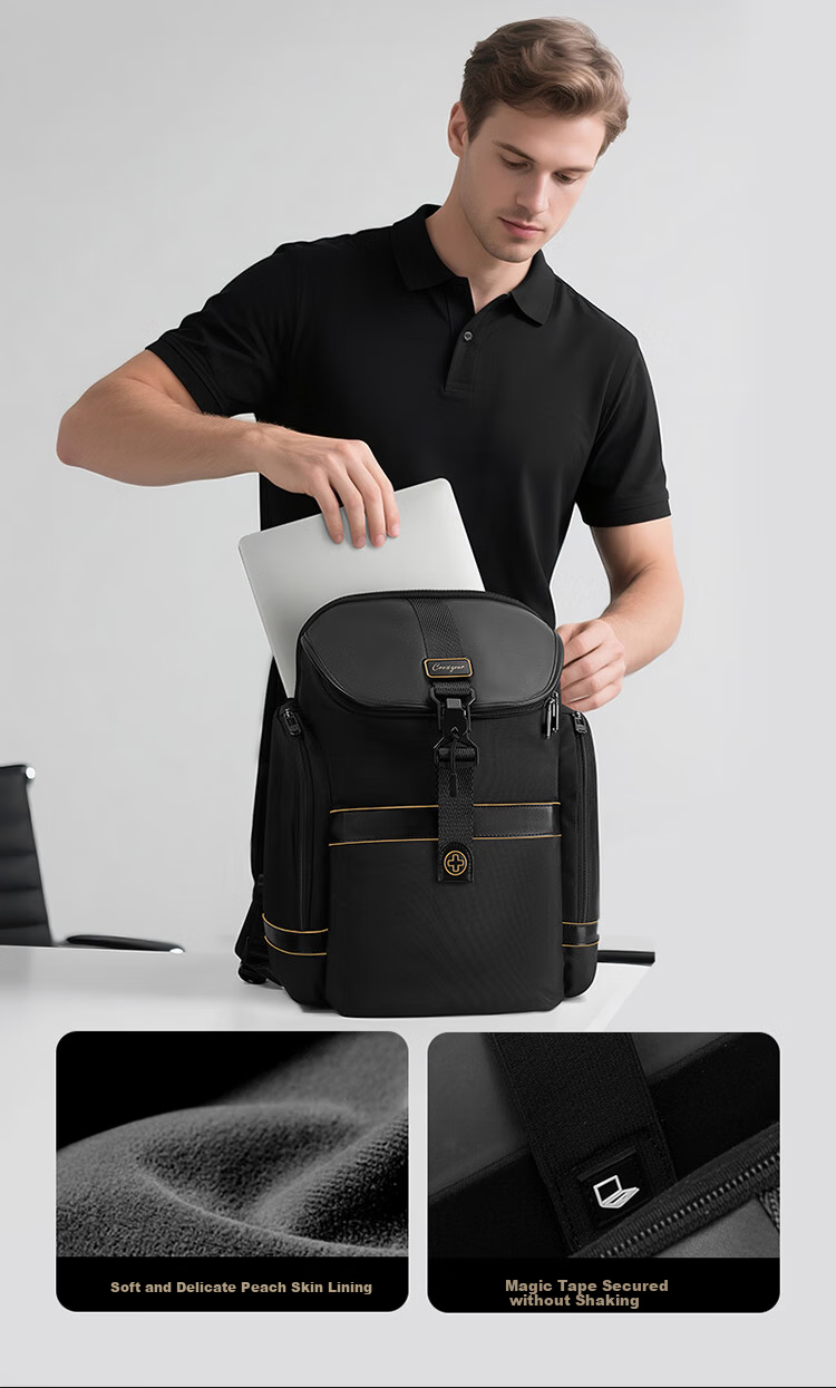 CROSSGEAR Cross Medal Weight Reduction Master Genuine Leather Business Backpack for Men, 16-Inch Laptop Bag, Large Capacity Travel Bag for Business Trips 4