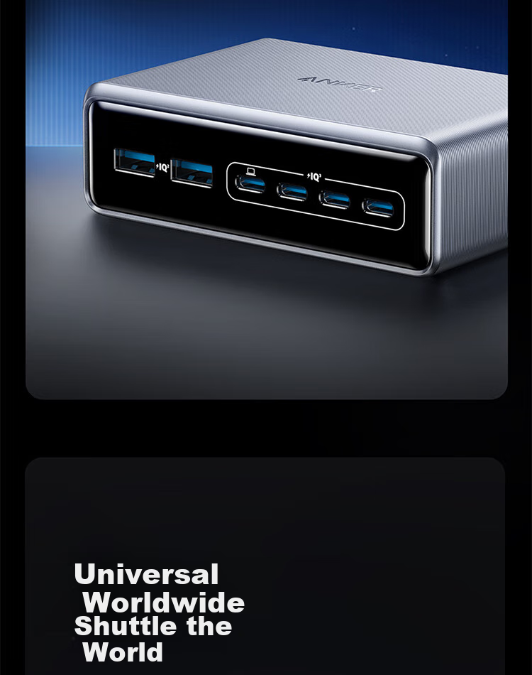ANKE Prime200W Desktop Charging Station [Recommended by Tim from Storm Video], GaN Fast Charging Multi-Port Charger, Type-C 100W Socket Compatible with Apple 17/18 17