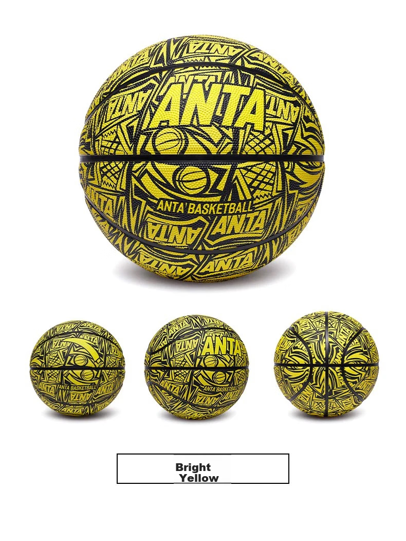 ANTA Children's Basketball Size 7 Rubber Ball for Kids, Teenagers, Students, Competition Training, Wear-Resistant Standard Basketball, Low-Key Gray Color 6