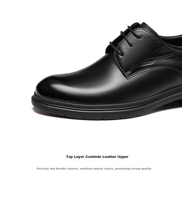 Aokang Men's Shoes, Spring 2025 Business Formal Leather Shoes, Cowhide British Style, Height-Increasing Lace-Up Leather Shoes, Brown, Size 40 7