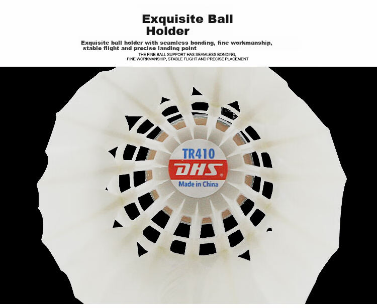 DHS Badminton Shuttlecocks, 12-Pack, Durable Competition Grade, Cork-Tipped, Stable Flight, TR410 6