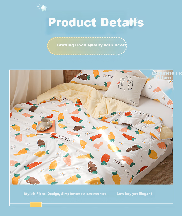 Aiwei Fiber Washed Cotton Summer Quilt Thin Quilt Air Conditioning Quilt 2 Jin 150*200cm [Mira Garden] 7