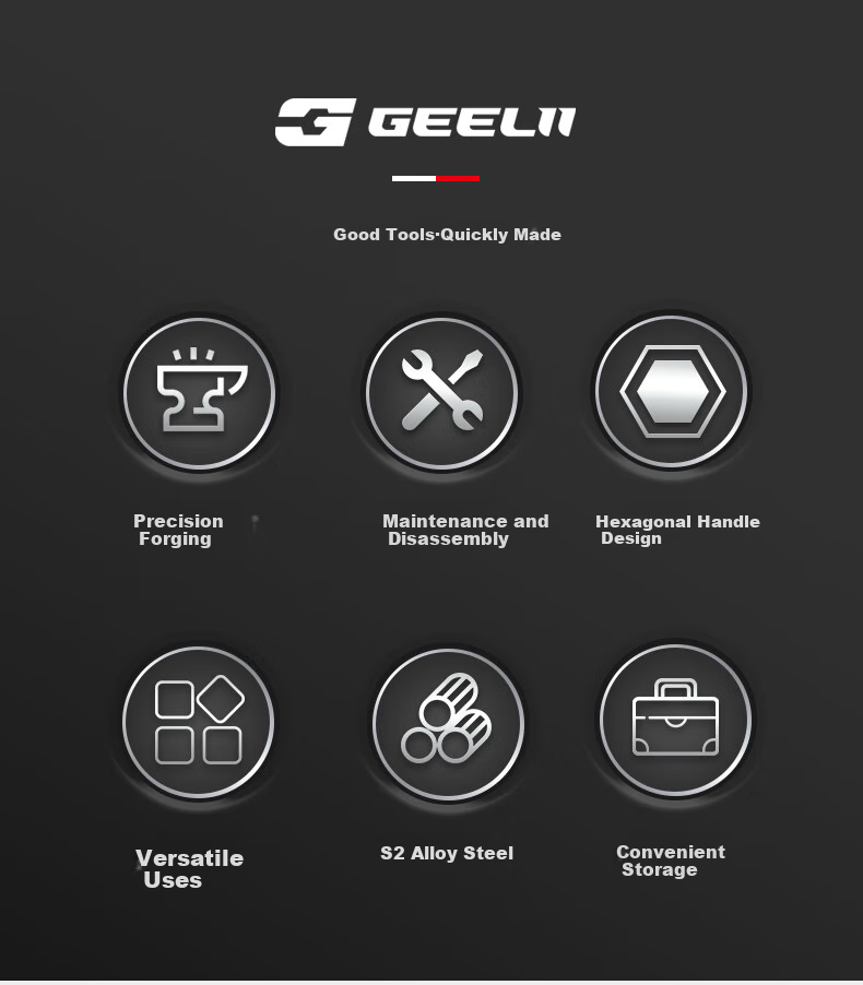 GeeLii Universal Flexible Shaft + Bit Socket Set, 57 Pieces, Screwdriver Extension Drill Connecting Rod Flexible Hose, 80002 3