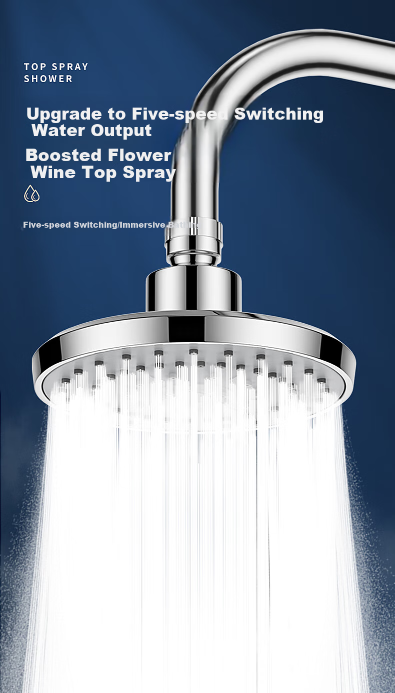 Muvi Shower Head, High-Pressure Shower Sprayer, Round Large Top Spray, Universal Accessory for Shower Systems 2