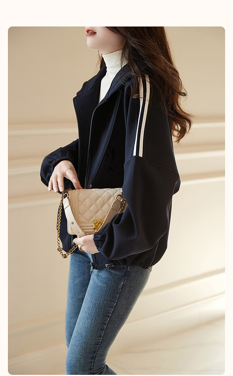 Demana Colorblock Webbing Winter Hooded Loose Fit Long Sleeve Slightly Stretchy Casual Adjustable Hem Short Jacket for Women 1