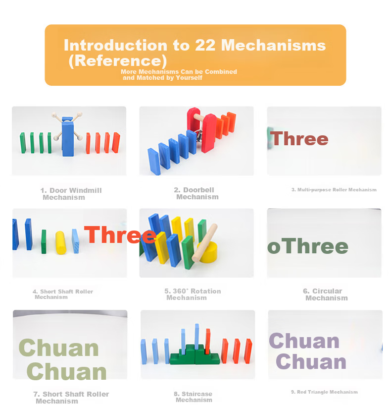 Lezhiyouwo Large Dominoes, 5.4CM Wooden, 200 Pieces, 3-6 Years Old Children's Building Blocks, Educational Toy for Boys And Girls, 8 Years Old 3
