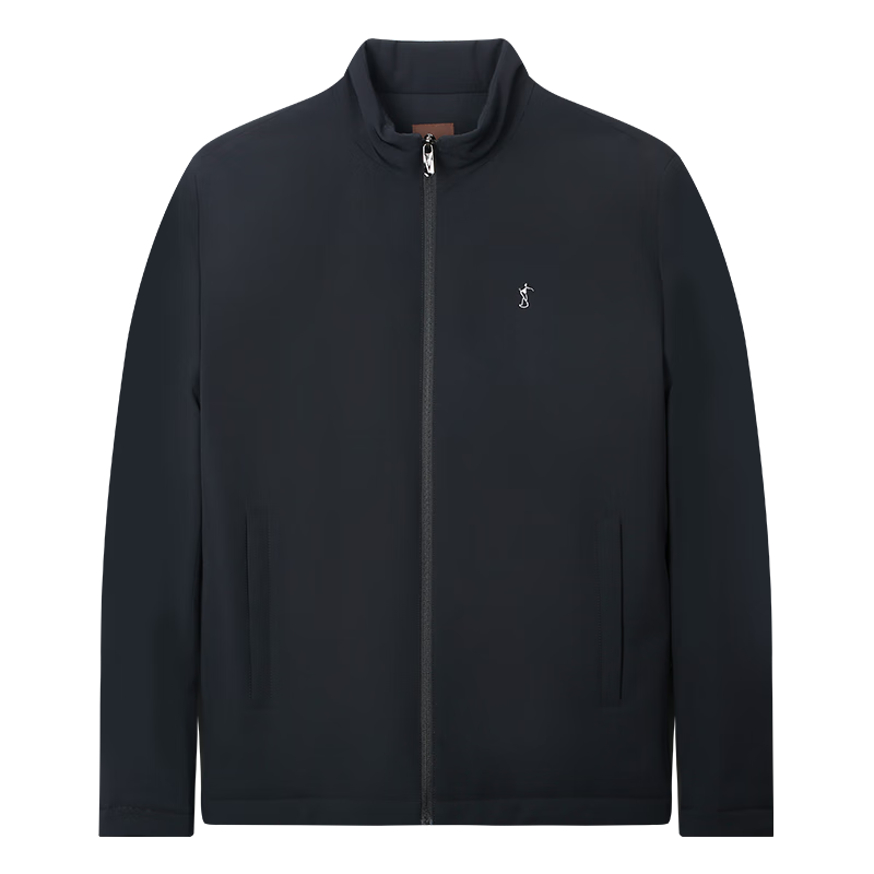 Caizi Men's Stand Collar Jacket Autumn Winter 2025 New Graphene Warm Fabric Embroidered Simple Business Casual Windproof
