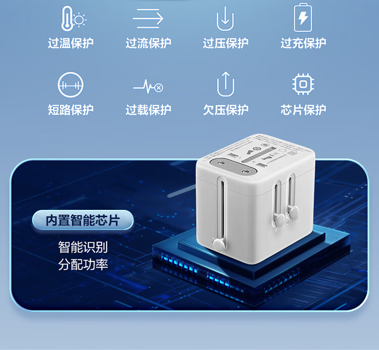 BULL 20W Fast Charging USB Multi-Country Socket Travel Adapter/World Converter Plug for International Travel Business Trip Study Abroad High Power Protection Plug European Standard American Standard Australian Standard British Standard Distant Mountain Gray 5