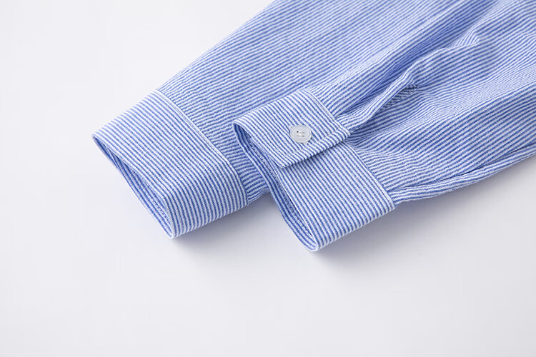 Hacikis Kids Spring and Autumn Children's Shirt Boys and Girls Striped Long Sleeve School Style Shirt Light Blue 170 2