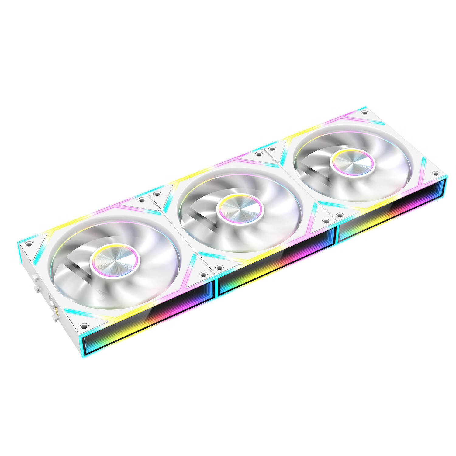 Jingpinlu Jingjing V2 Building Block Fan, White Anti-Leaf, Triple Pack, Wireless Assembly, Case Cooling 12CM Fan with Synchronized RGB Light, 5V 3-Pin ARGB PWM Temperature-Controlled Speed Adjustment