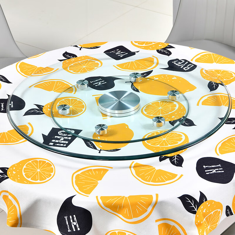 Zhuobo Dining Table Turntable Tempered Glass Rotating Round Table Base Desktop Lazy Susan BZP2 with Six Auxiliary Wheels 88cm 12