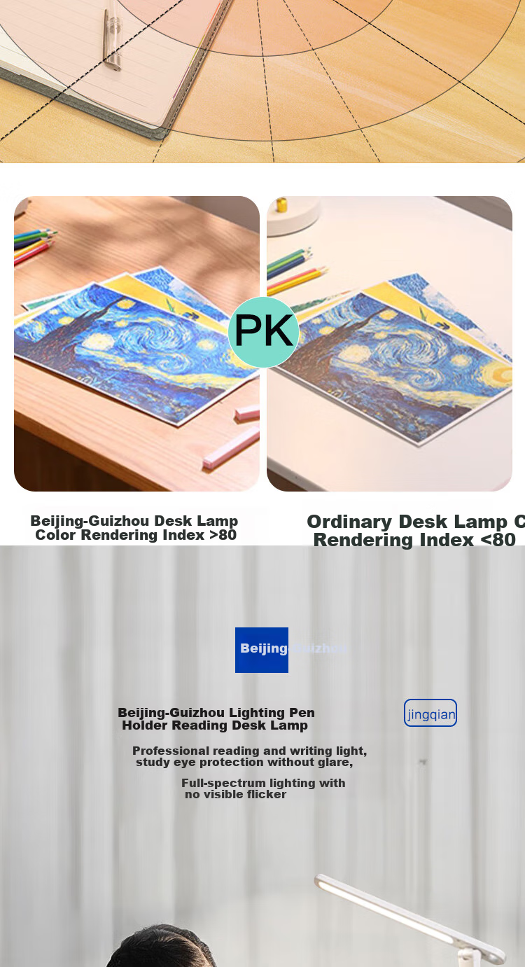 Jingqian Desk Lamp, Eye Protection Lamp, Rechargeable Desk Lamp, Children's Study Lamp, Small Lamp for Students' Dormitory And Study Room, Reading Lamp 7
