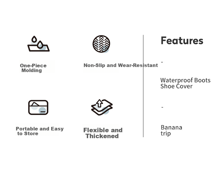 BANANA TRIP Rain Shoe Covers for Men And Women, Flexible Thickened Wear-Resistant Flat High-Top Portable Rain Shoe Covers XXXL 2