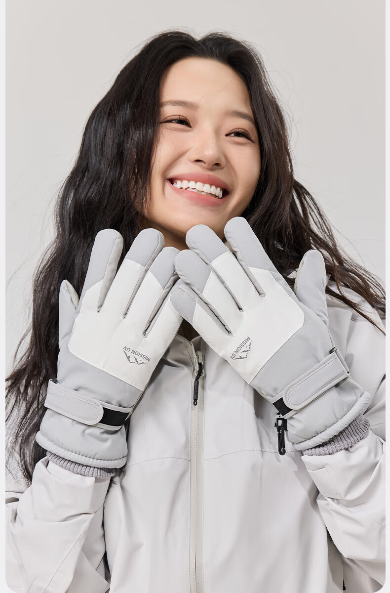MISSION UV Women's Thermal Gloves Autumn Winter Thickened Fleece Outdoor Skiing Cycling Electric Bike Windproof Cold Resistant Touchscreen Gloves 4