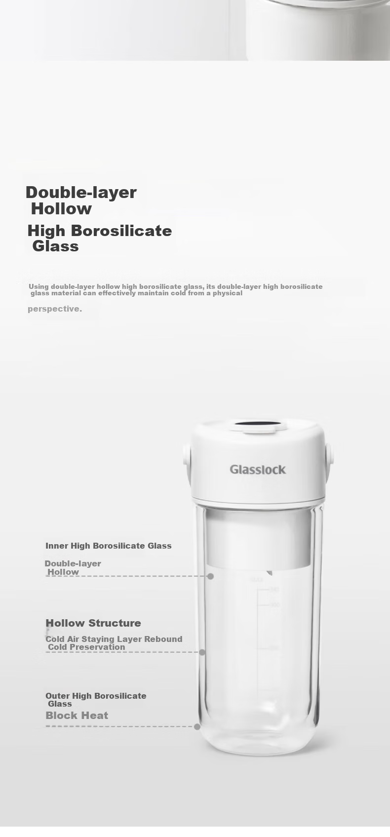 GLASSLOCK Juicer Cup [Double-Layer Hollow Insulation] Fruit And Vegetable Blender Juice Cup Baby Food Processor Small Portable Electric Rechargeable Multifunctional 26-Blade Ice Crusher Blade 4